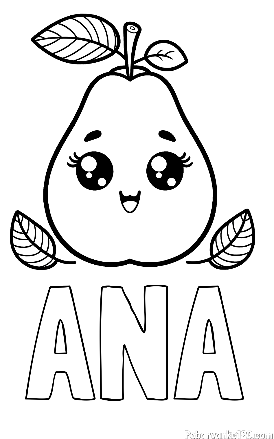 Pobarvanka imena ANA in pobarvanka hruške