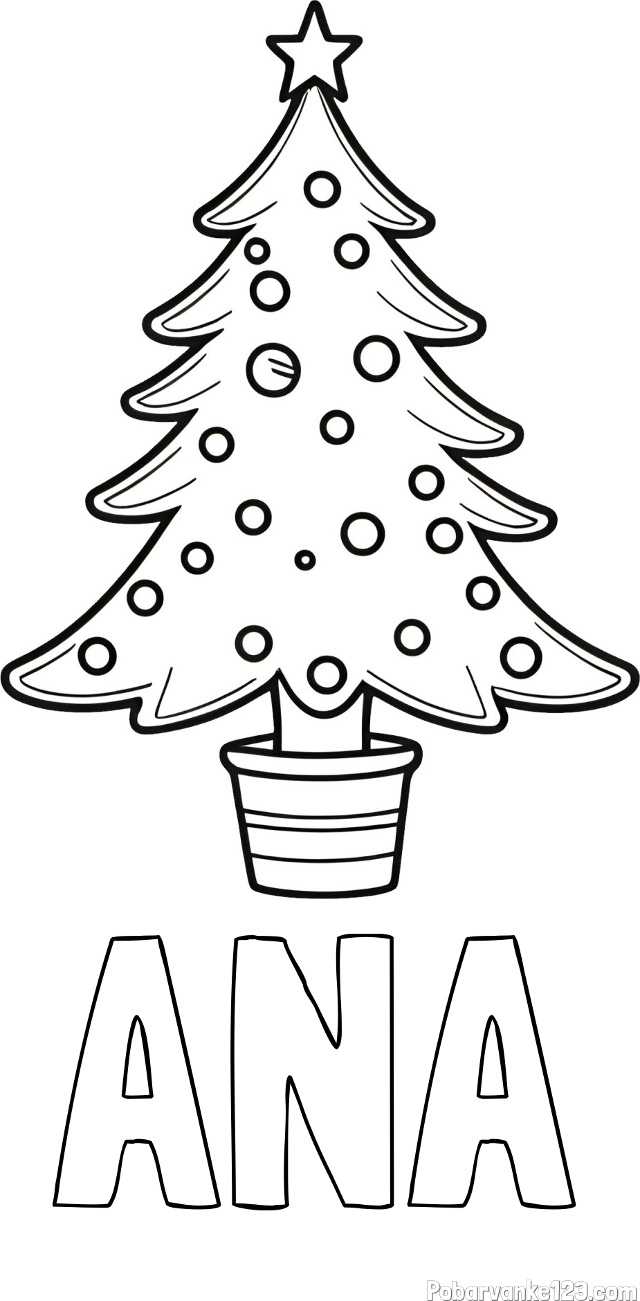 Pobarvanka imena ANA in pobarvanka lepe božične smrečice