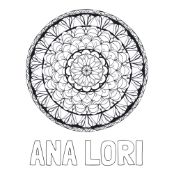Online izdelana pobarvanka - Pobarvanka imena ANA LORI in mandale 4