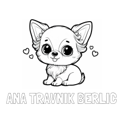 Online izdelana pobarvanka - Pobarvanka imena ANA TRAVNIK BERLIČ in pobarvanka čivave