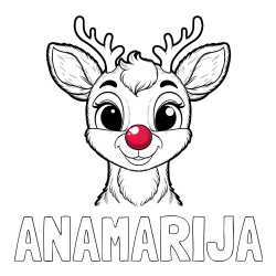 Pobarvanka imena ANAMARIJA in otroška pobarvanka simpatičnega jelenčka Rudolfa