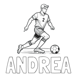 Online izdelana pobarvanka - Pobarvanka imena ANDREA in pobarvanka nogometaša