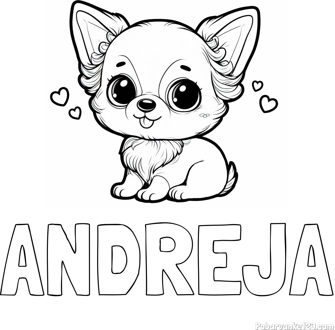 Pobarvanka imena ANDREJA in pobarvanka čivave