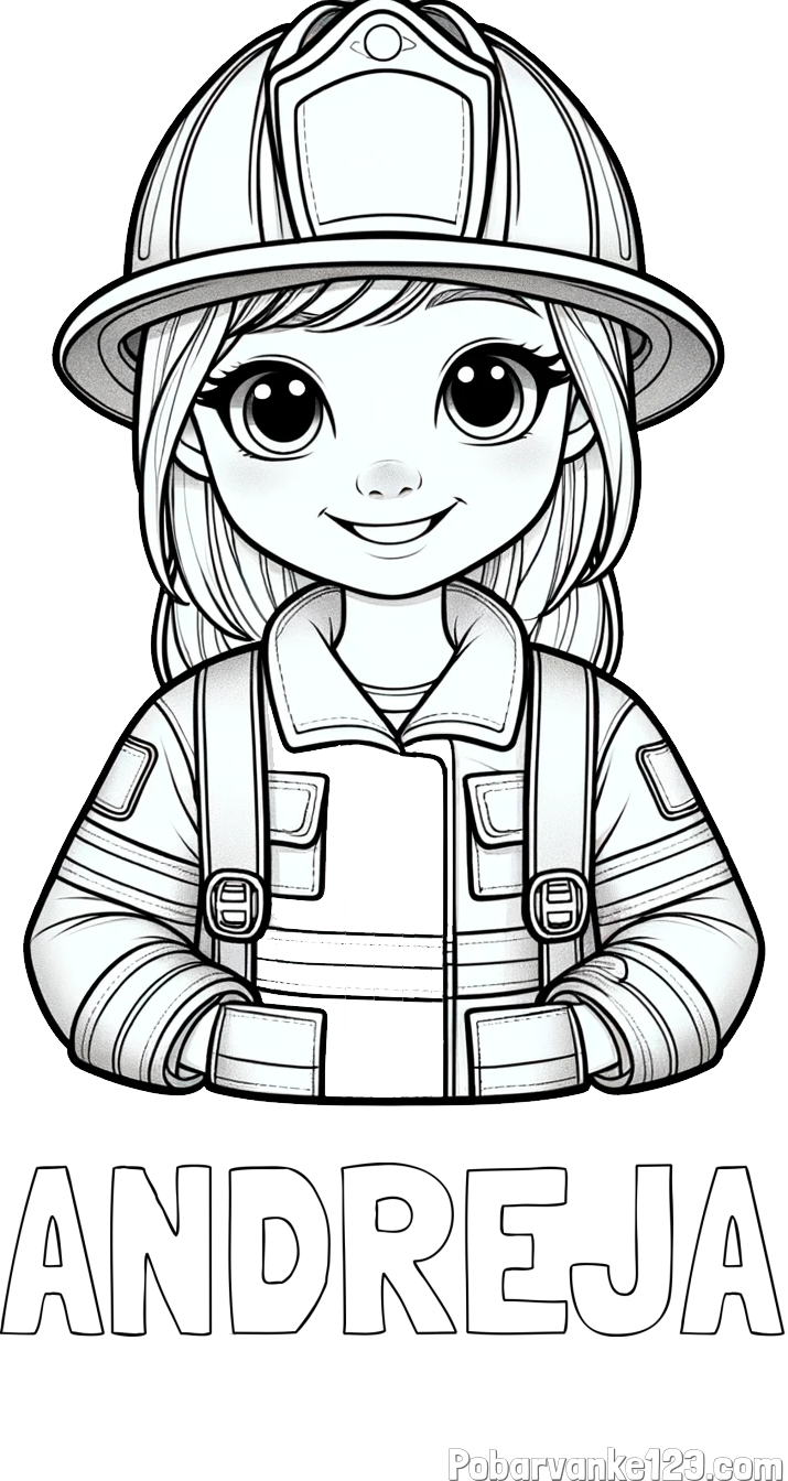 Pobarvanka imena ANDREJA in pobarvanka ljubke gasilke