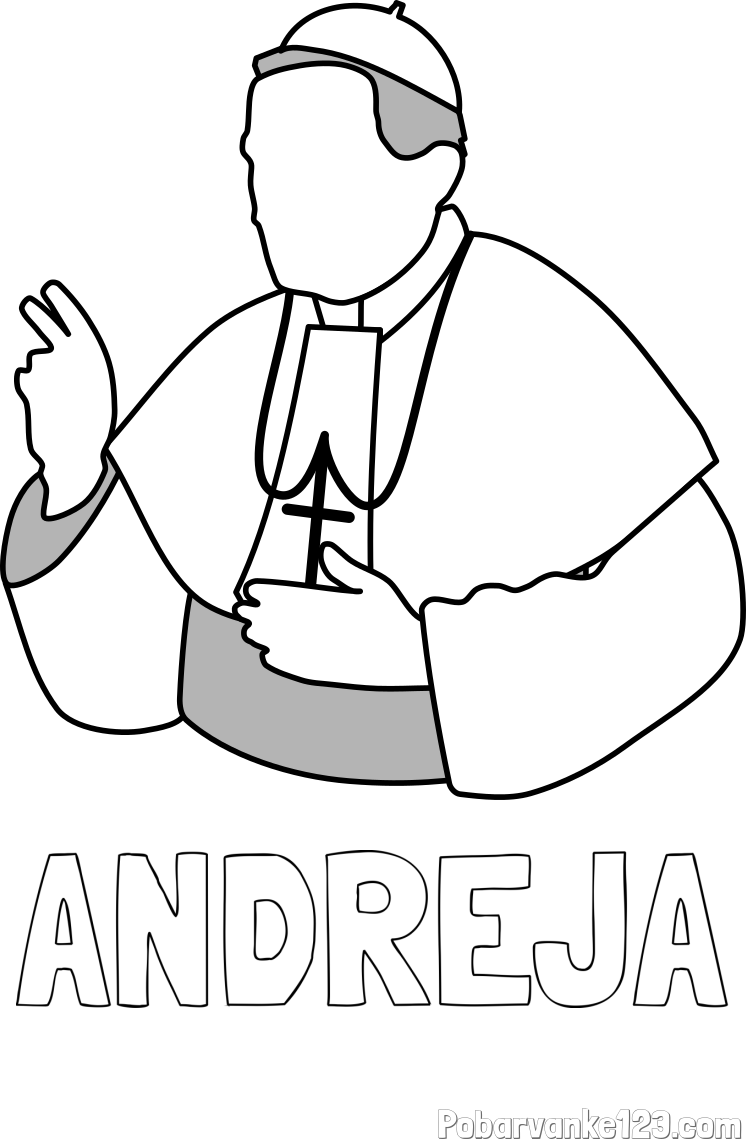 Pobarvanka imena ANDREJA in pobarvanka papeža