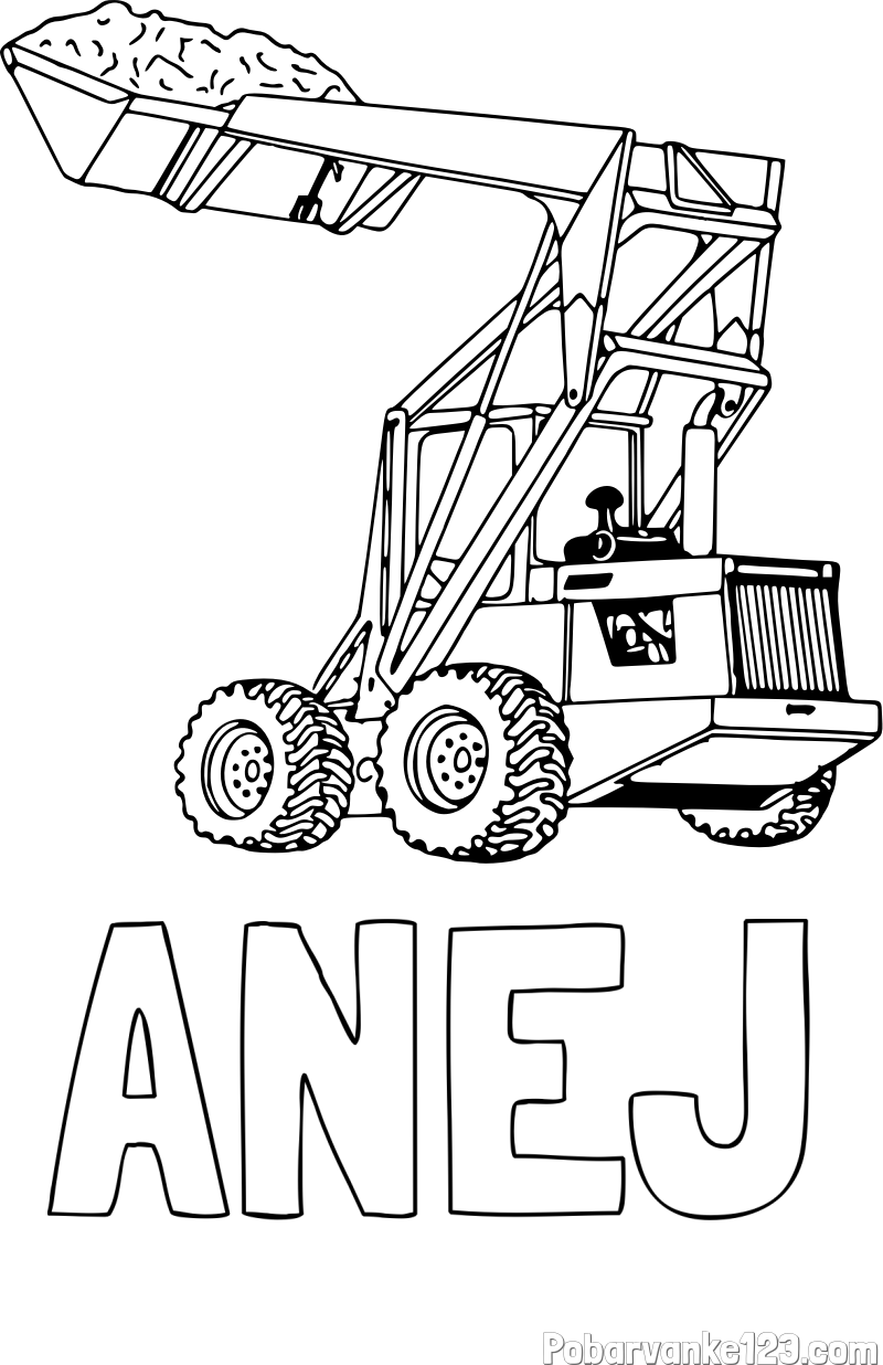 Pobarvanka imena ANEJ in pobarvanka velikega traktorja
