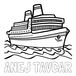 Online izdelana pobarvanka - Pobarvanka imena ANEJ TAVČAR in pobarvanka velike potniške ladje