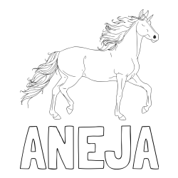 Pobarvanka imena ANEJA in samorog