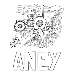 Online izdelana pobarvanka - Pobarvanka imena ANEY in pobarvanka traktor