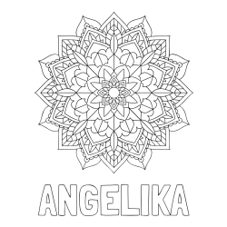 Online izdelana pobarvanka - Pobarvanka imena ANGELIKA in Čudovita pobarvanka mendale