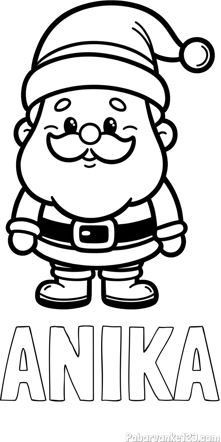 Pobarvanka imena ANIKA in otroška pobarvanka Božička