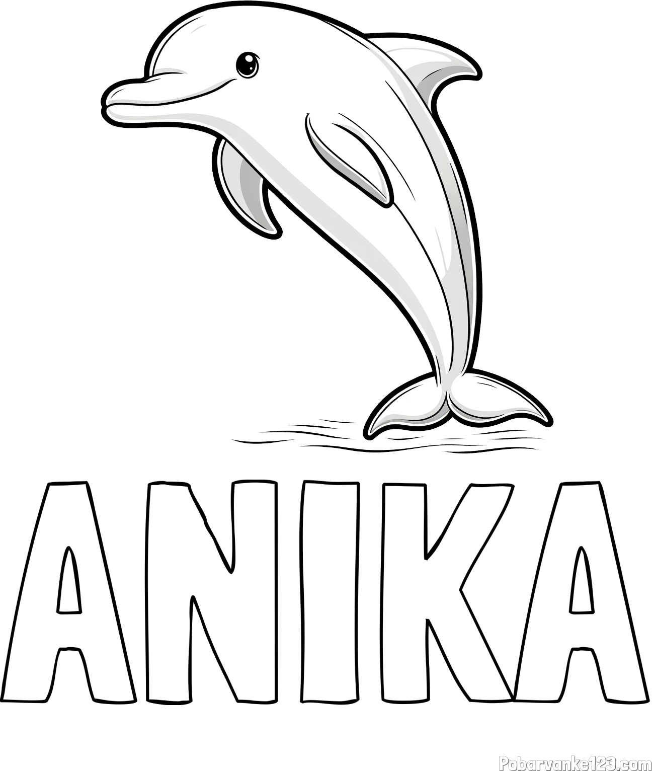 Pobarvanka imena ANIKA in pobarvanka delfina