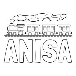 Online izdelana pobarvanka - Pobarvanka imena ANISA in pobarvanka vlaka