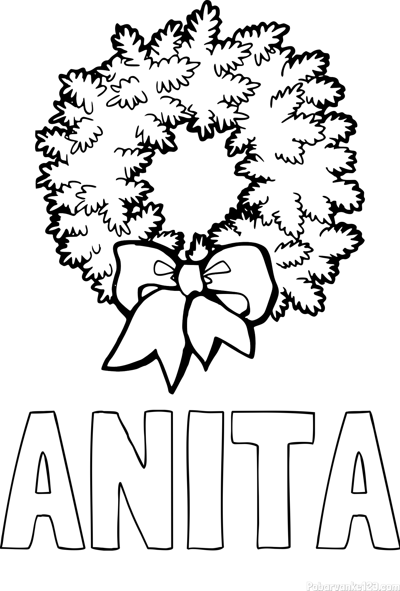 Pobarvanka imena ANITA in adventni venček