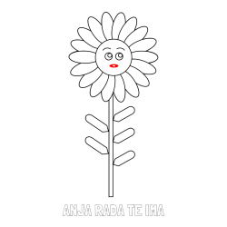 Online izdelana pobarvanka - Pobarvanka imena ANJA RADA TE IMA in pobarvanka preproste cvetlice