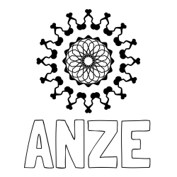 Online izdelana pobarvanka - Pobarvanka imena ANŽE in lepa pobarvanka mandale