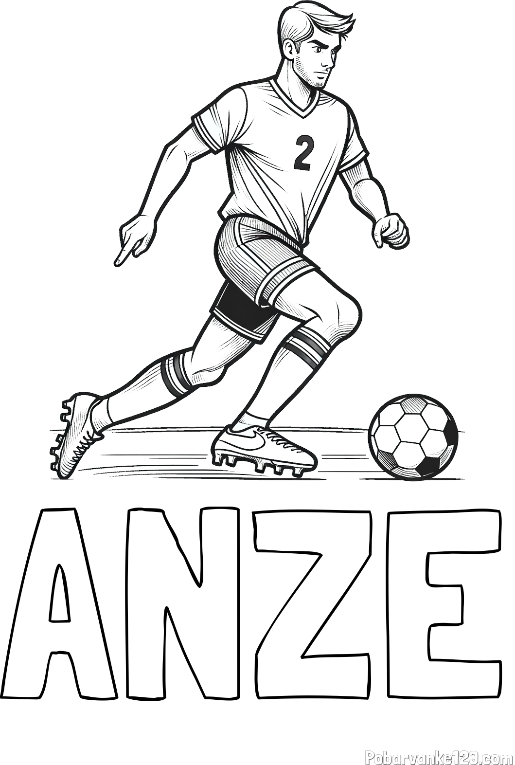 Pobarvanka imena ANŽE in pobarvanka nogometaša