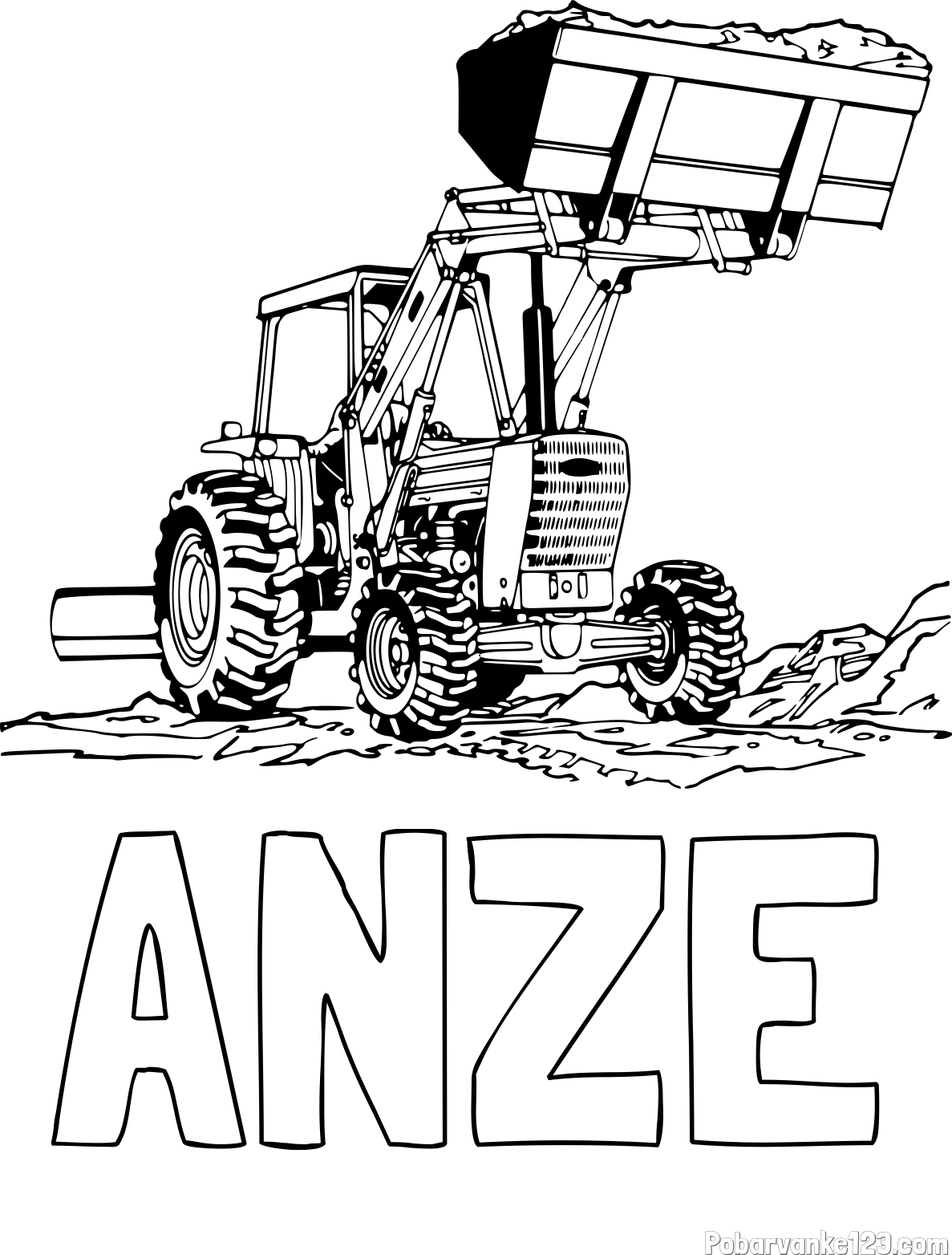 Pobarvanka imena ANŽE in pobarvanka traktorja