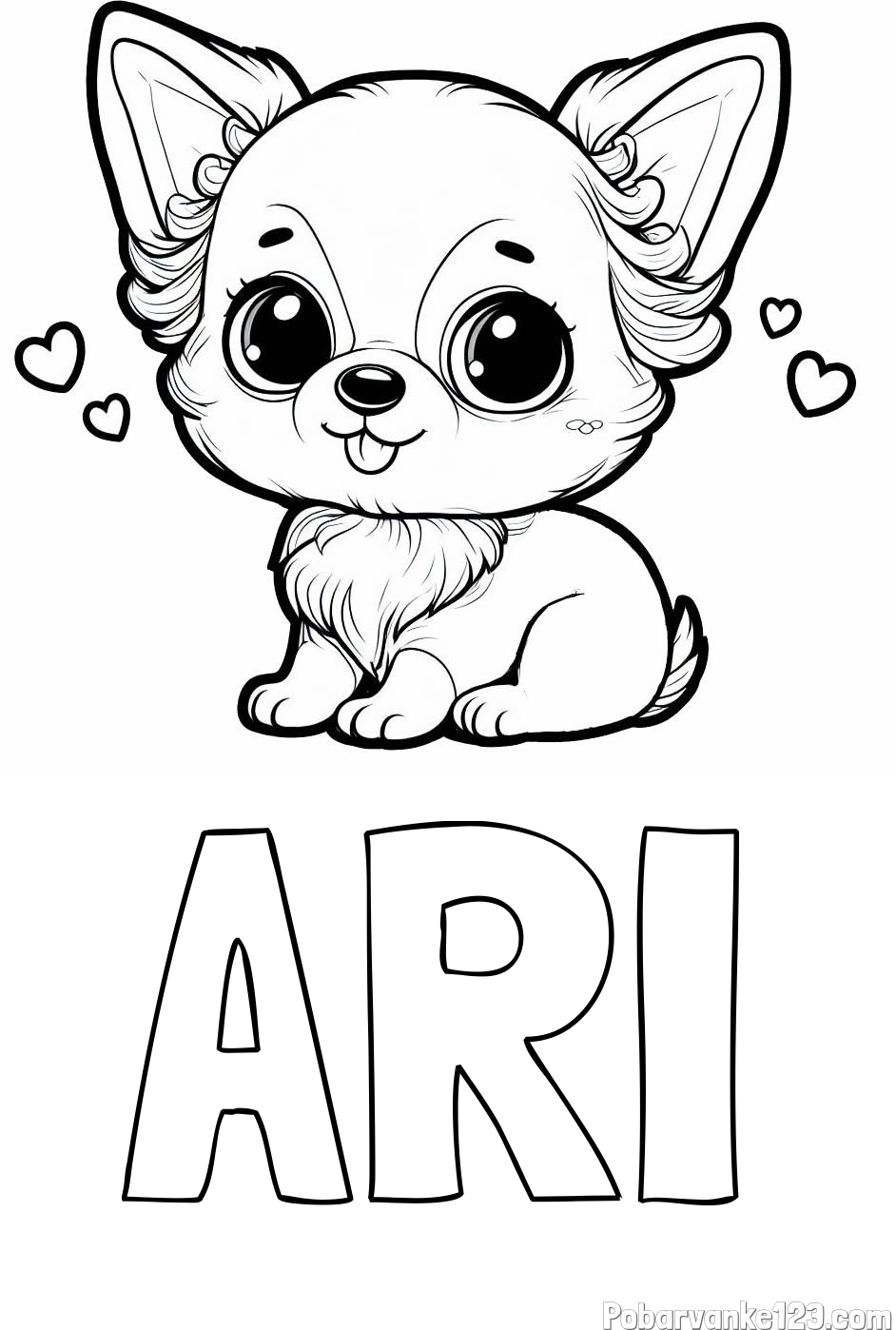 Pobarvanka imena ARI in pobarvanka čivave