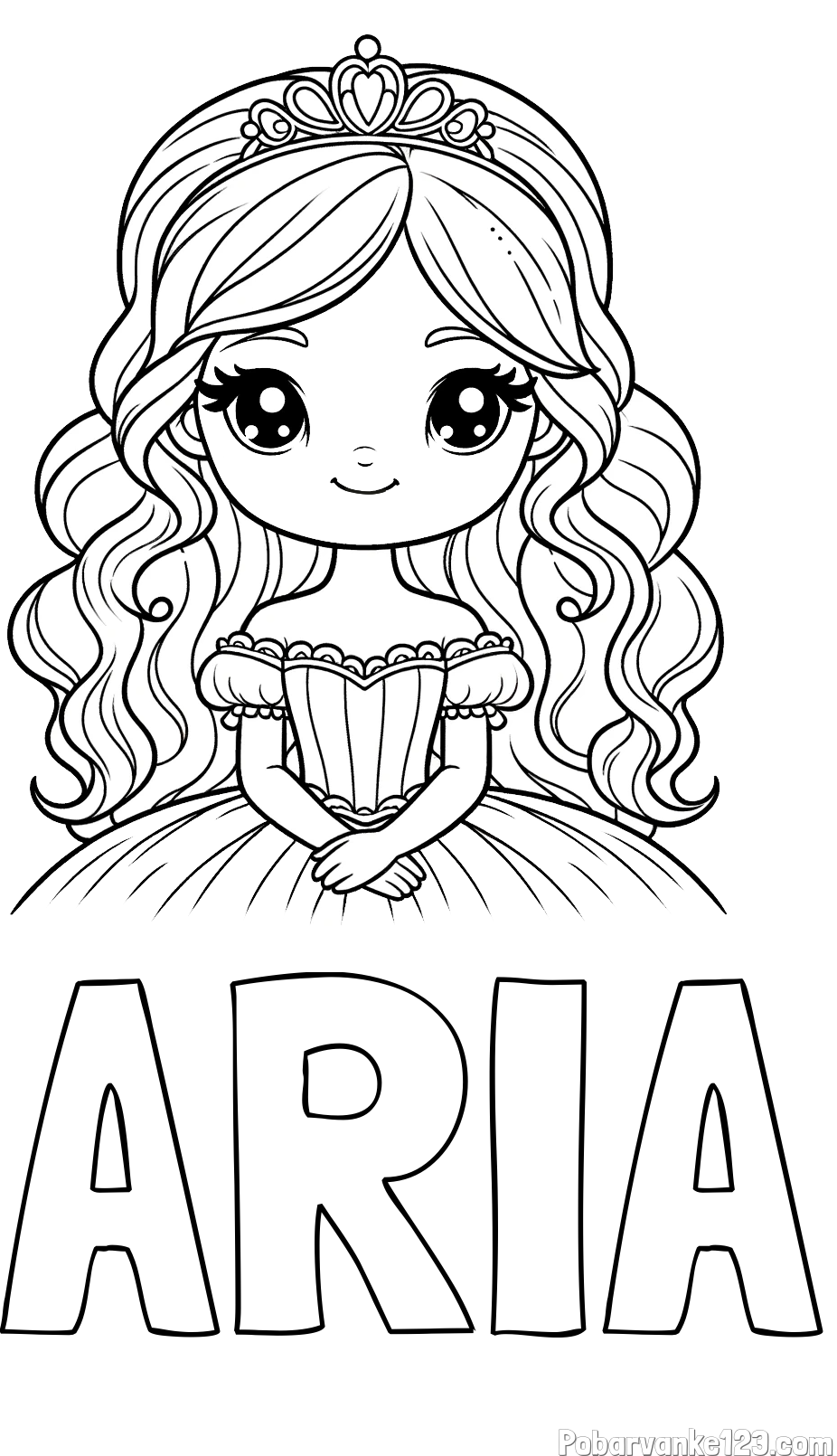 Pobarvanka imena ARIA in pobarvanka ljubke princese