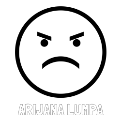 Online izdelana pobarvanka - Pobarvanka imena ARIJANA LUMPA in pobarvanka jeznega smeškota