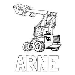 Online izdelana pobarvanka - Pobarvanka imena ARNE in pobarvanka velikega traktorja