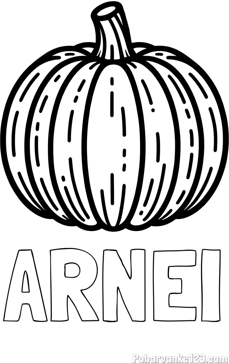 Pobarvanka imena ARNEI in pobarvanka buče