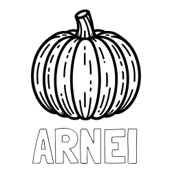 Online izdelana pobarvanka - Pobarvanka imena ARNEI in pobarvanka buče