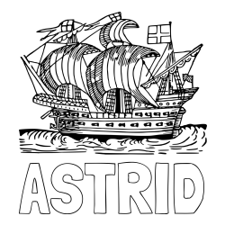 Online izdelana pobarvanka - Pobarvanka imena ASTRID in pobarvanka velike in stare ladje