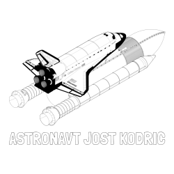 Online izdelana pobarvanka - Pobarvanka imena ASTRONAVT JOŠT KODRIČ in pobarvanka vesoljskega plovila Space Shuttle Discovery 3 v letu