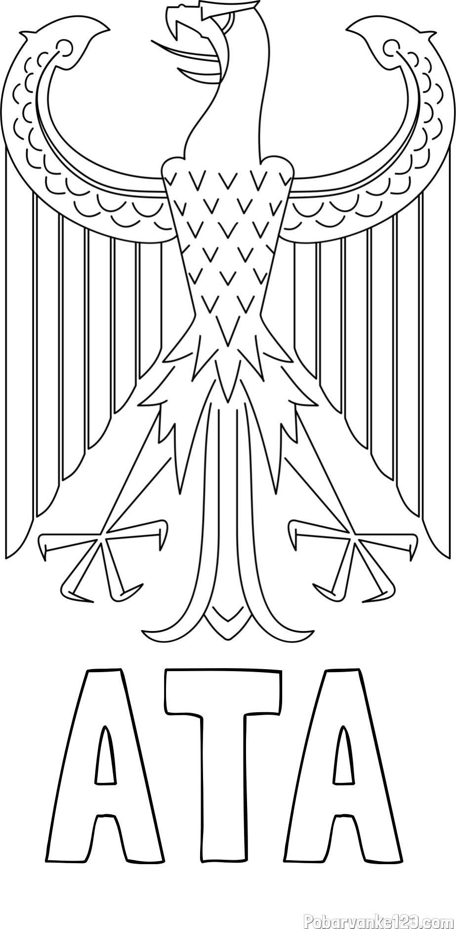 Pobarvanka imena ATA in pobarvanka abstraktne upodobiteve orla