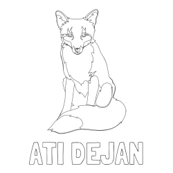 Online izdelana pobarvanka - Pobarvanka imena ATI DEJAN in pobarvanka lisice