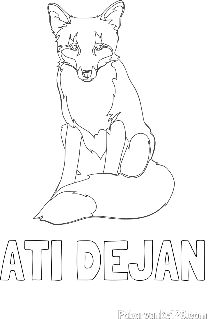 Pobarvanka imena ATI DEJAN in pobarvanka lisice