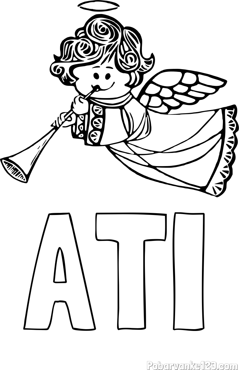 Pobarvanka imena ATI in pobarvanka angelčka