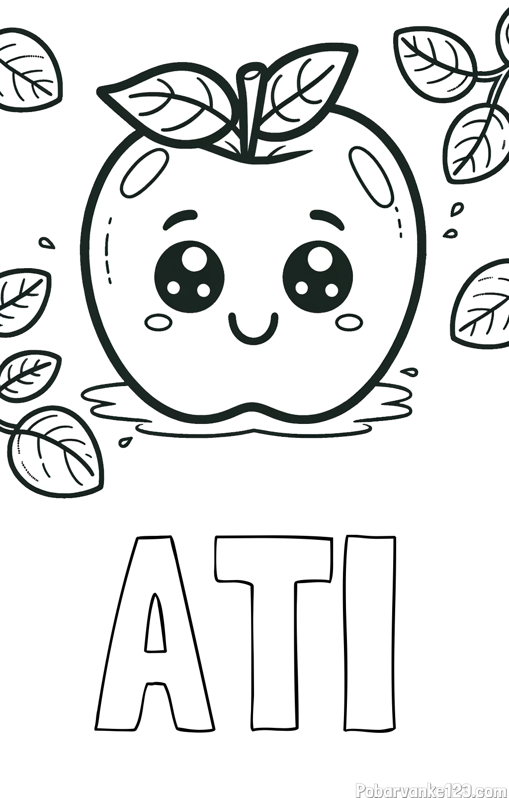Pobarvanka imena ATI in pobarvanka nasmejane jabolke