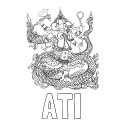 Online izdelana pobarvanka - Pobarvanka imena ATI in pobarvanka slona v človeški podobi