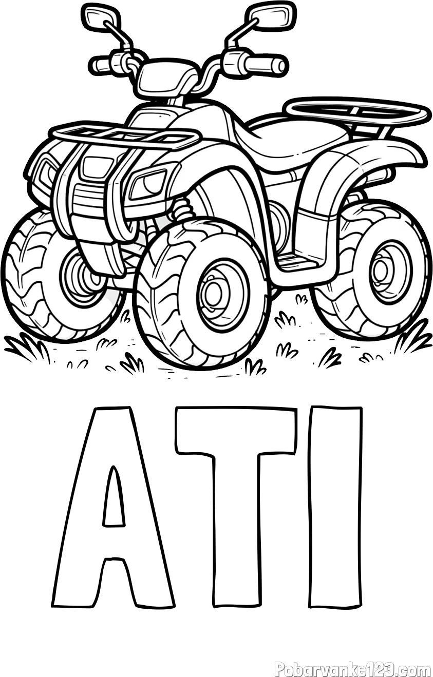 Pobarvanka imena ATI in pobarvanka velikega štirikolesnika