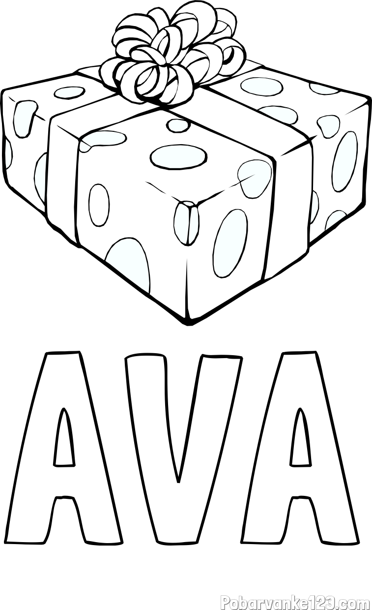 Pobarvanka imena AVA in božično darilo