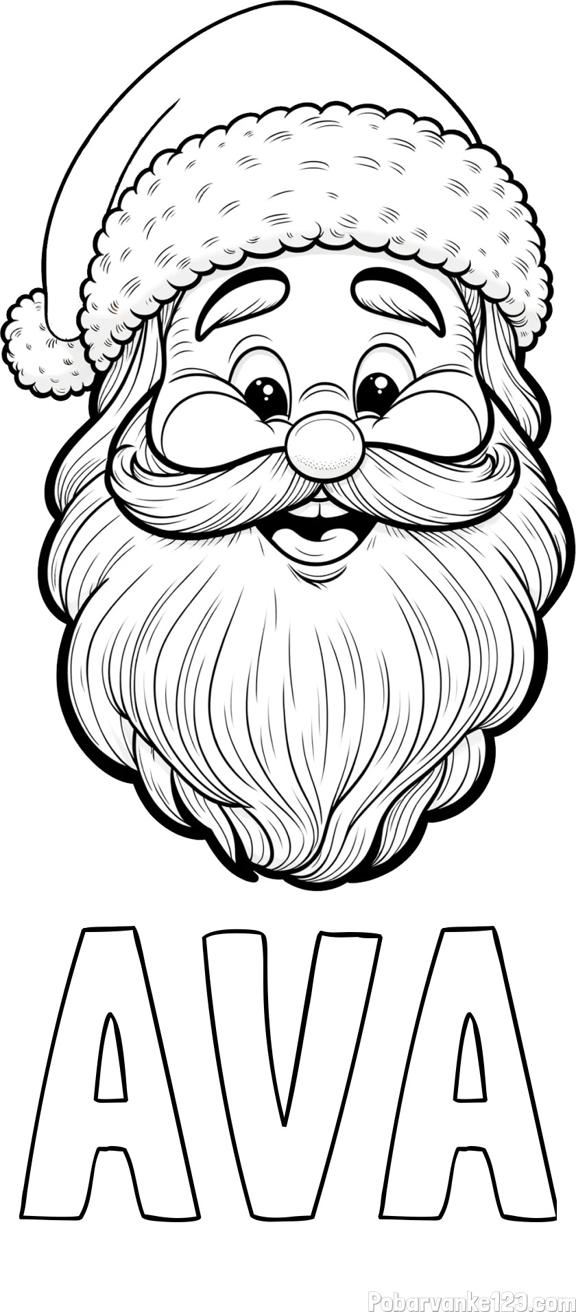 Pobarvanka imena AVA ter Božička