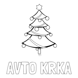 Online izdelana pobarvanka - Pobarvanka imena AVTO KRKA in božična smreka