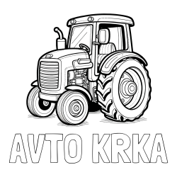 Online izdelana pobarvanka - Pobarvanka imena AVTO KRKA in pobarvanka starega, a lepega traktorja
