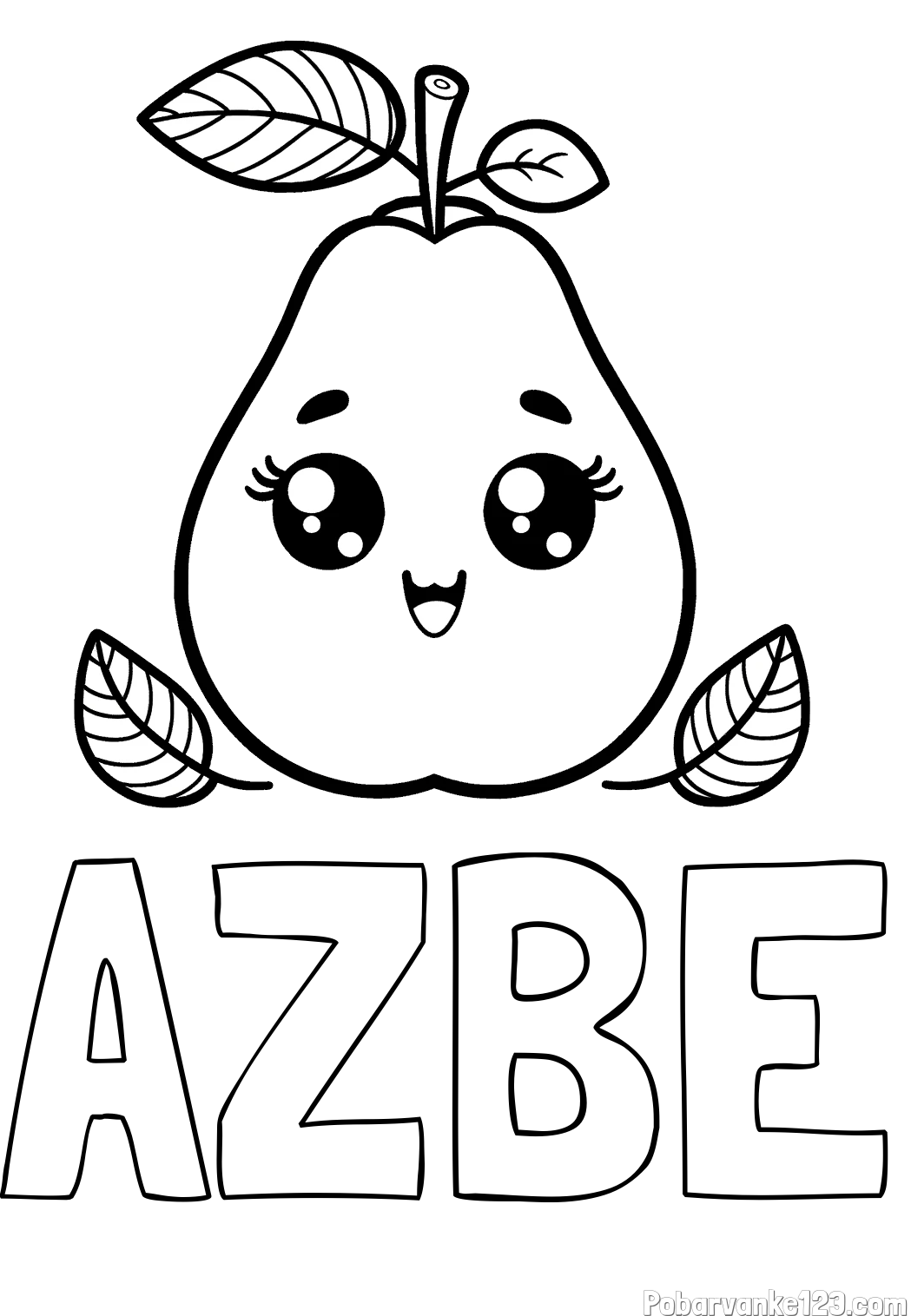 Pobarvanka imena AZBE in pobarvanka hruške