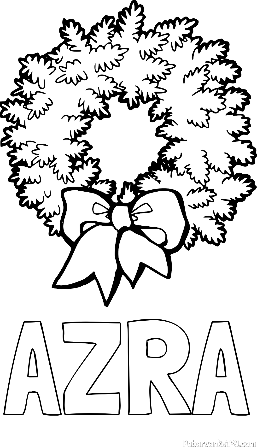 Pobarvanka imena AZRA in adventni venček