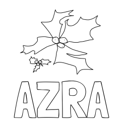 Online izdelana pobarvanka - Pobarvanka imena AZRA in božični venec