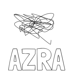 Online izdelana pobarvanka - Pobarvanka imena AZRA in cicka cacka