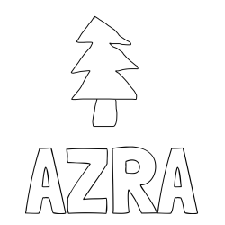 Online izdelana pobarvanka - Pobarvanka imena AZRA in drevo sreče