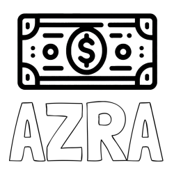 Pobarvanka imena AZRA in otroška pobarvanka bankovca