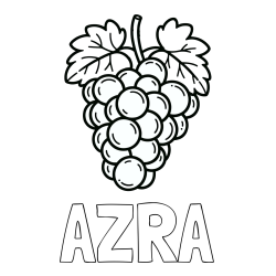 Pobarvanka imena AZRA in otroška pobarvanka grozdja