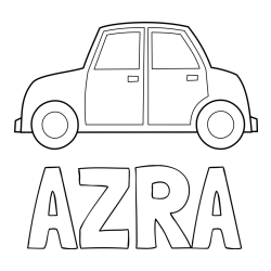 Pobarvanka imena AZRA in pobarvanka avta