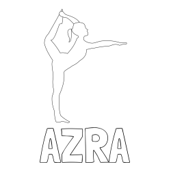 Pobarvanka imena AZRA in pobarvanka baletke med ogrevanjem